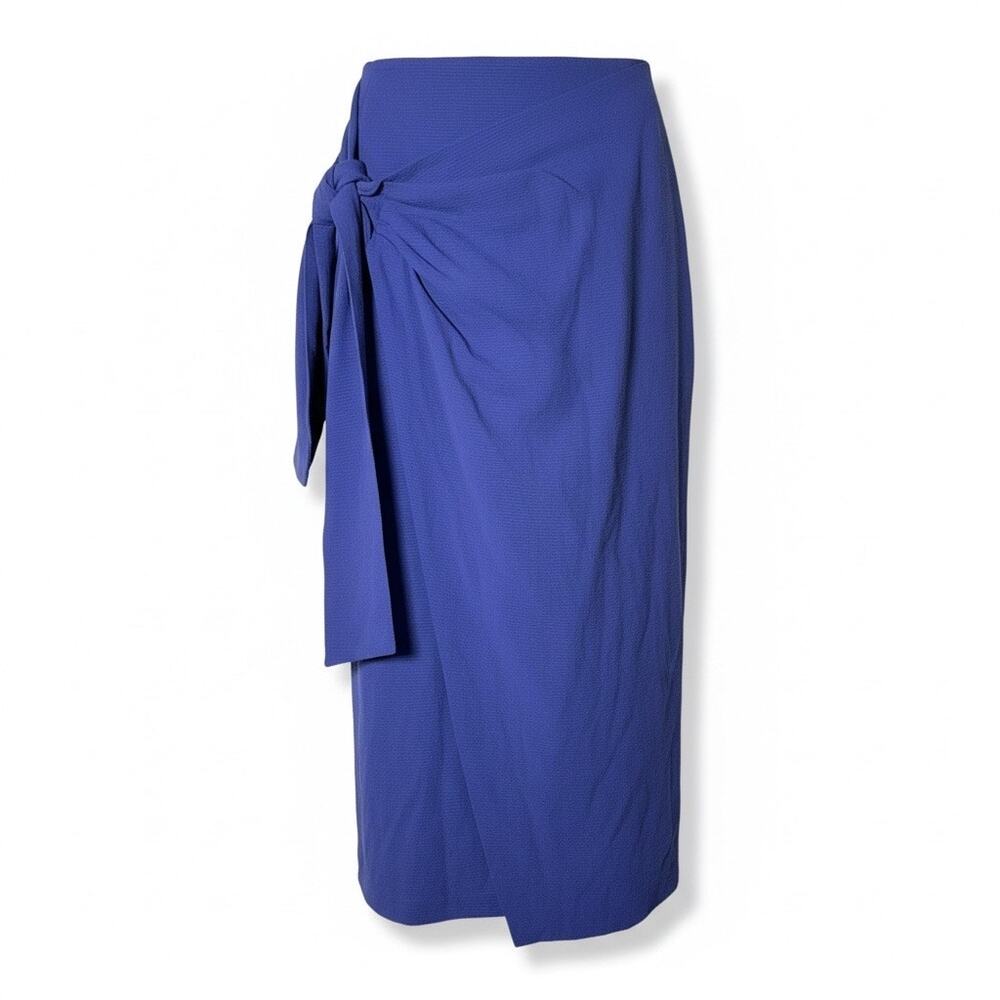 Halogen purple wrap style straight pencil midi skirt size 2 petite 2P B170
